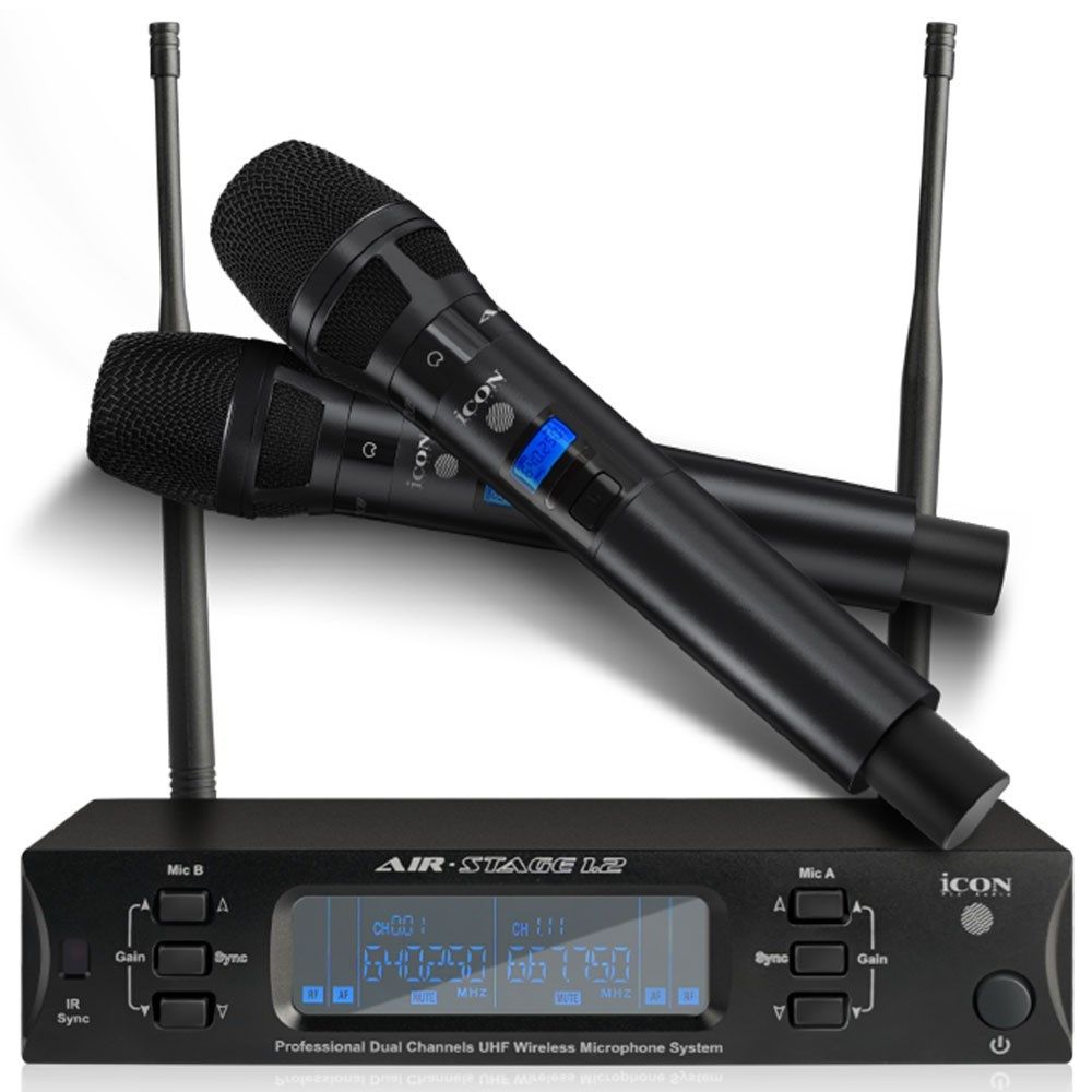 Icon AirStage 2.1 Wireless Microphone System w/ 2 x Transmitters & 1 x Receiver - Image 1