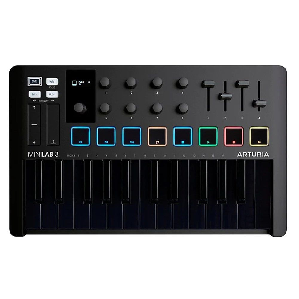 Arturia MiniLab Mk3 25-Key Universal MIDI Controller (Deep Black) - Image 1