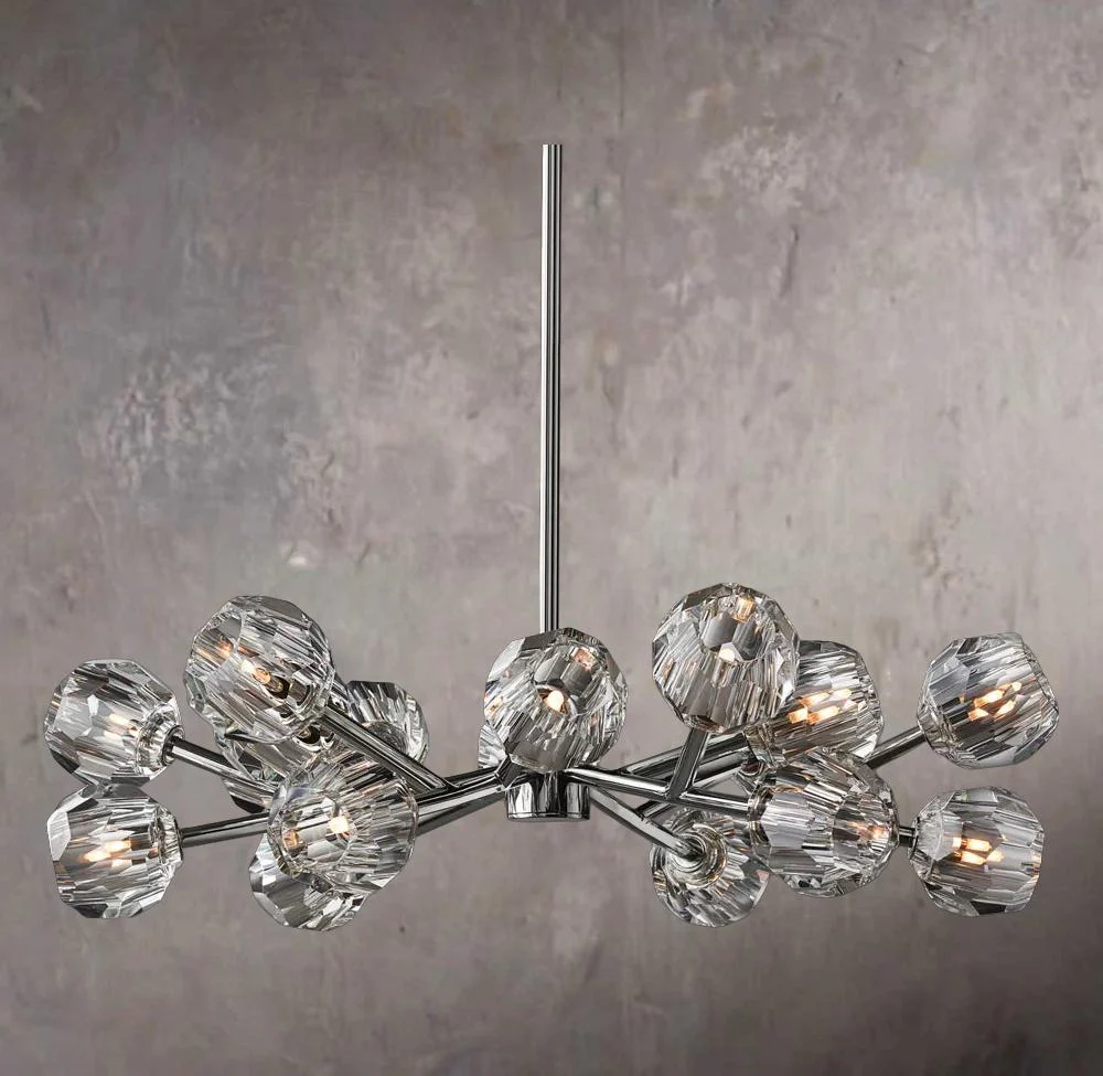 Crystal Sphere Clear Glass Round Chandelier 36" - Image 2