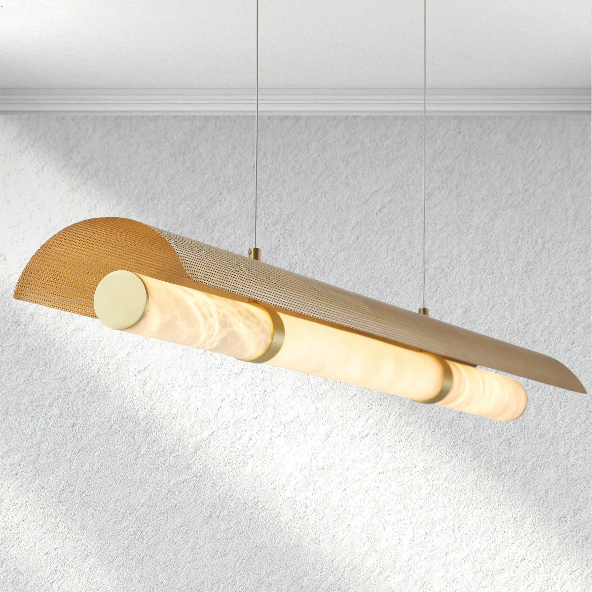 Furnio Mirage Alabaster Linear Chandelier - Image 1