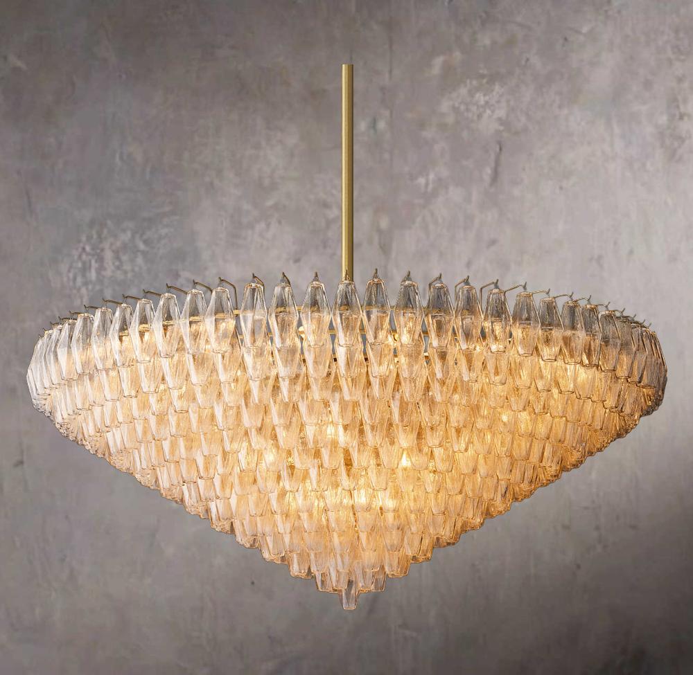 Chiarias Crystal Glass Layered Round Chandelier 62" - Image 1