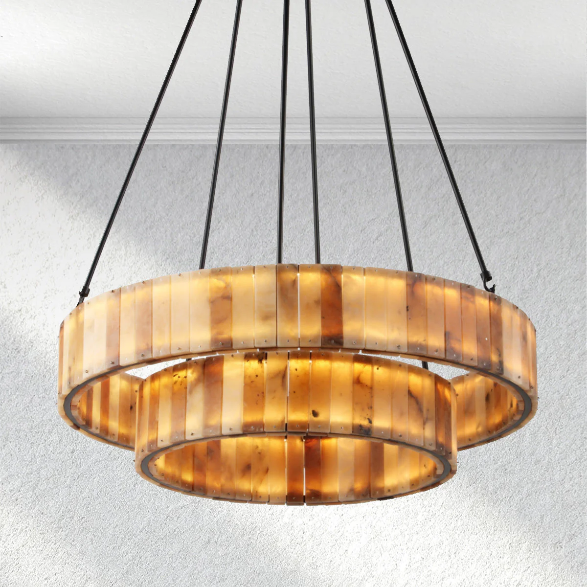 Furnio Eterna Alabaster Round Chandelier - Image 1