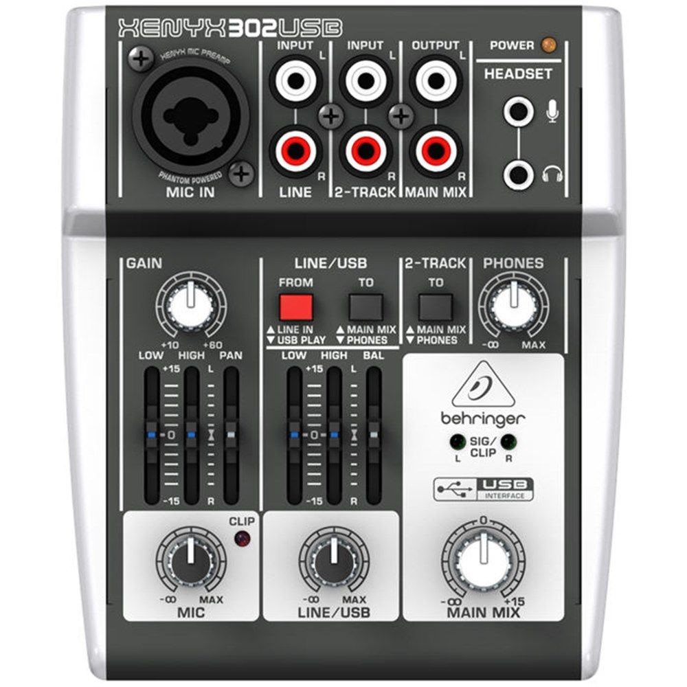 Behringer Xenyx 302USB 3-Input Mic/Line Mixer w/ USB - Image 1