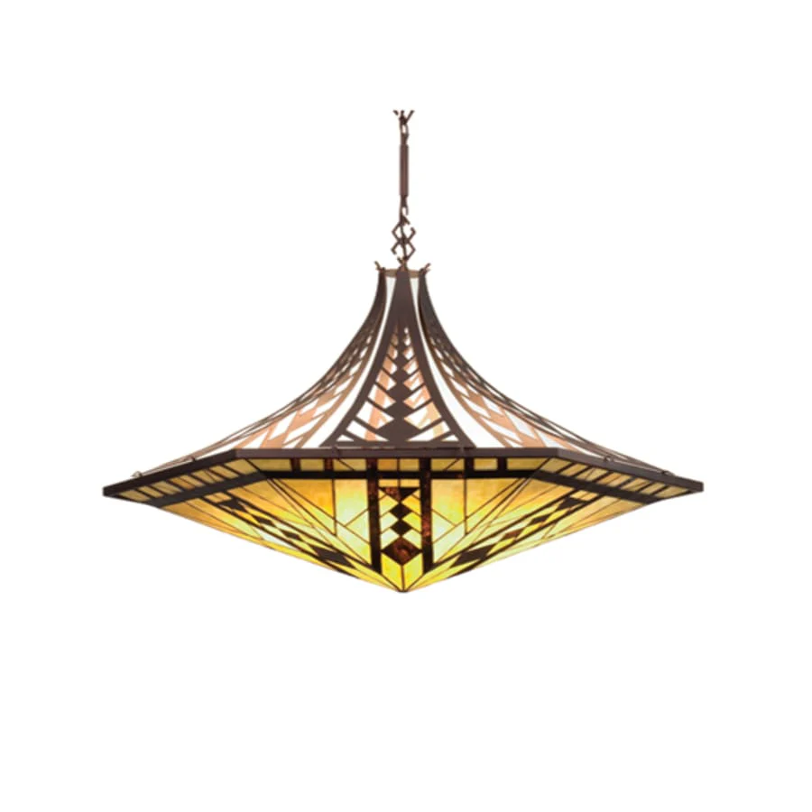 Meyda Tiffany Sonoma Six Light Bowl Pendant with Custom Stained Glass Shade - Image 1
