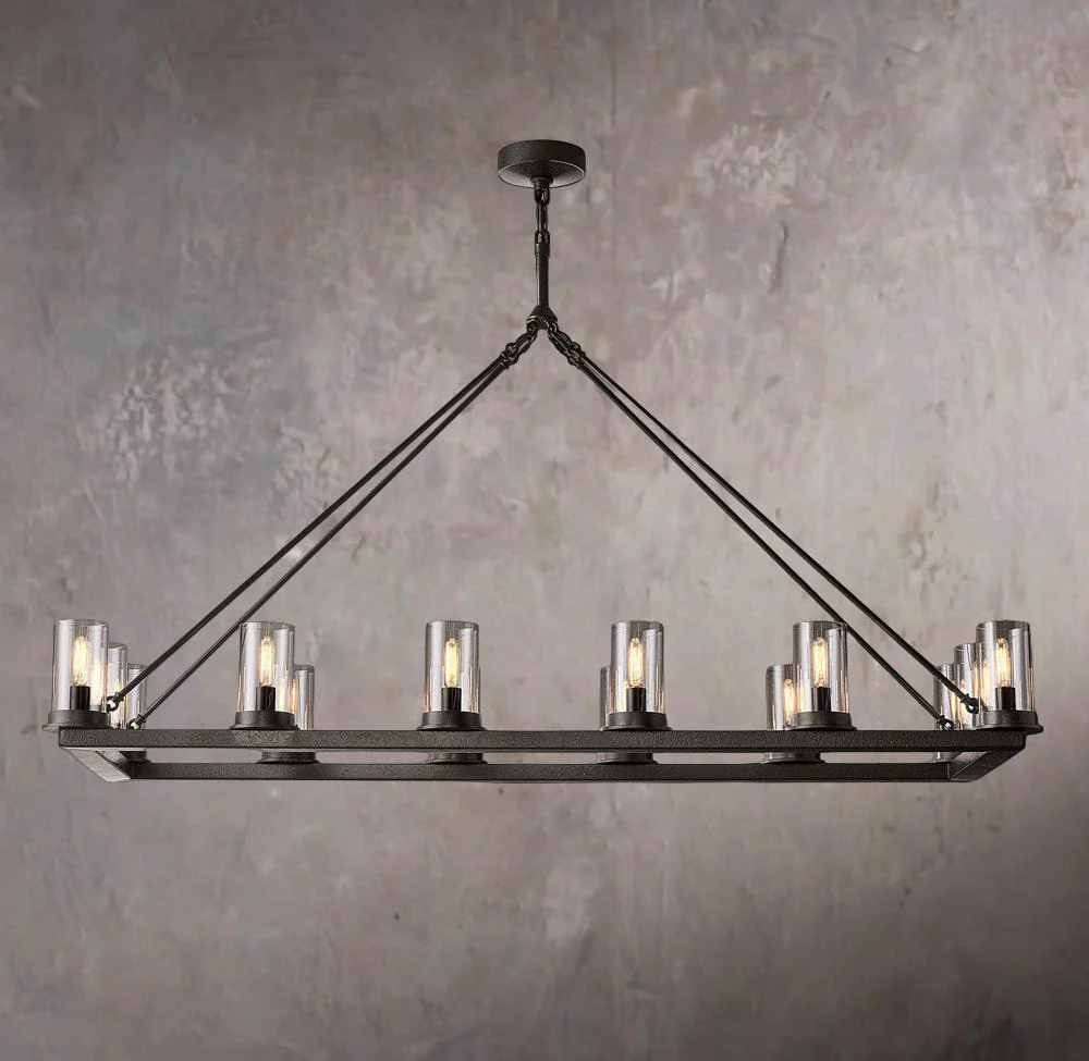 Ondra Linear Transparent Glass Pendant Light 52" - Image 1