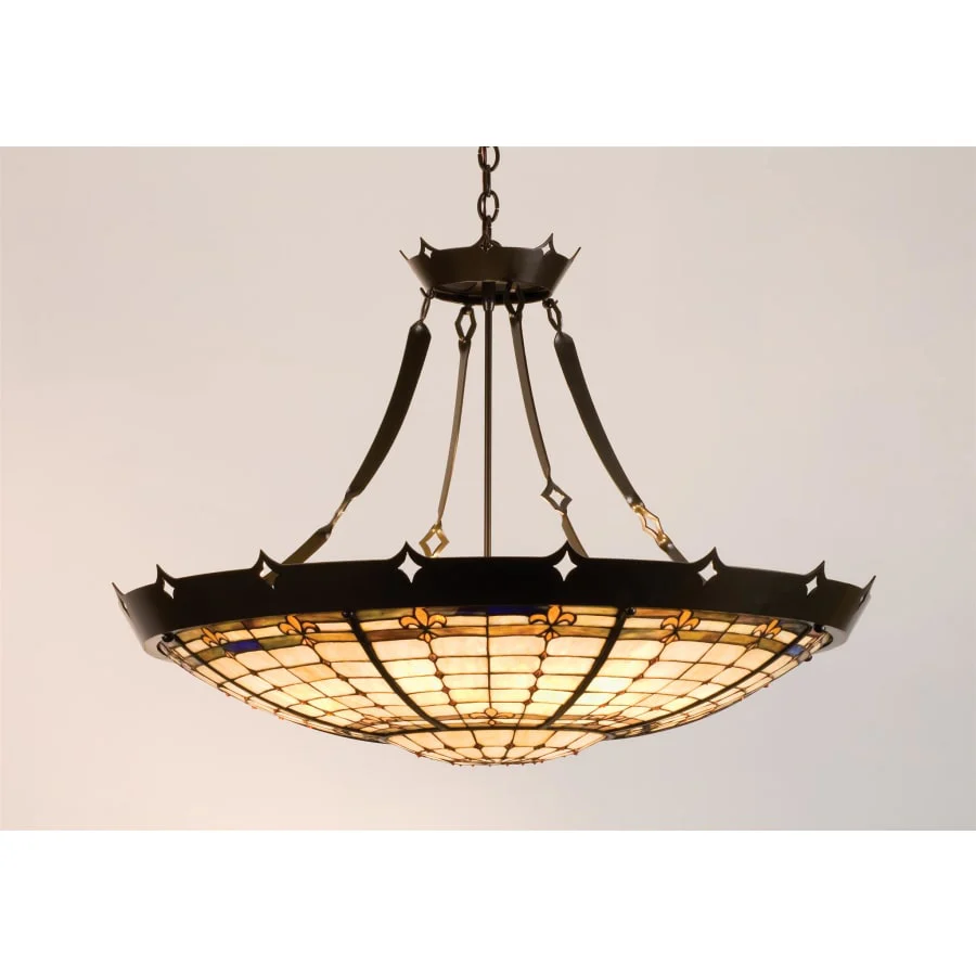 Meyda Tiffany Stained Glass / Tiffany Six Light Bowl Pendant from the Fleurs Collection - Image 1
