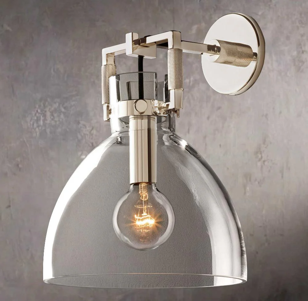 Industrial Glass Dome Wall Sconce 10" - Image 2