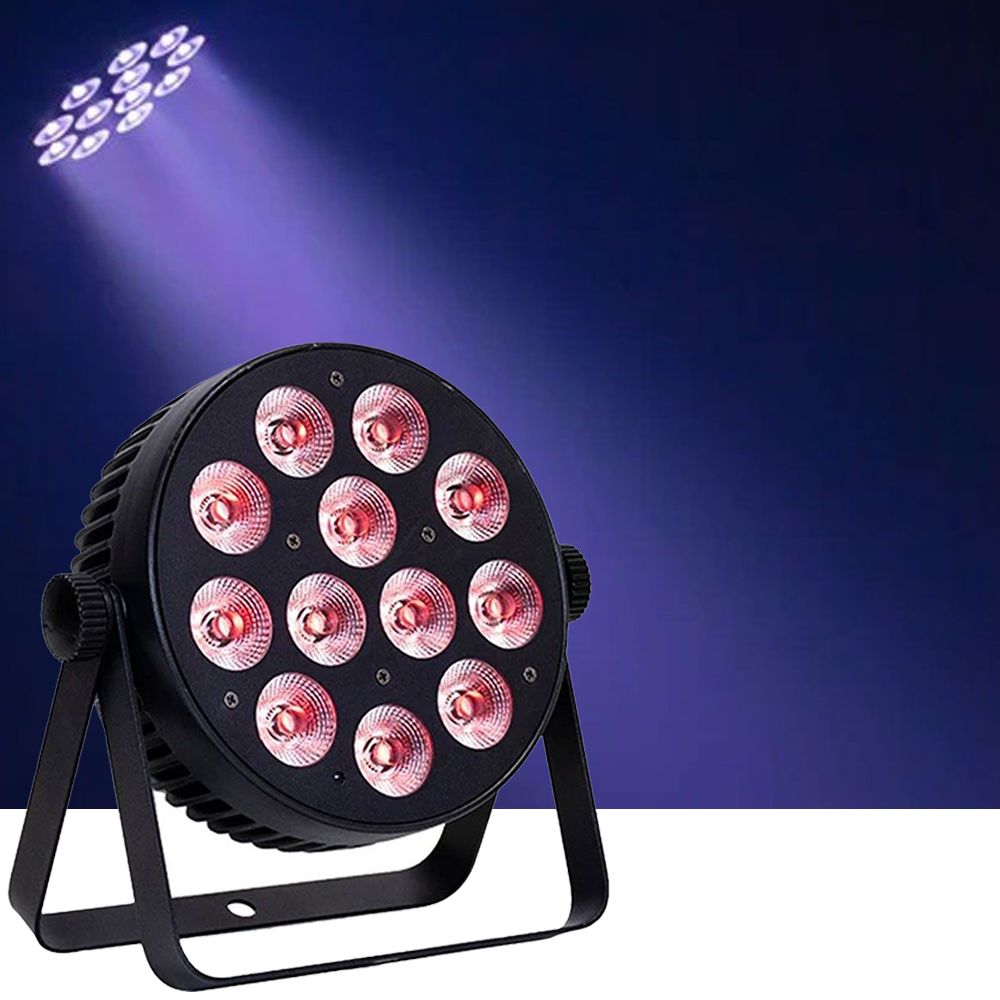 Event Lighting Lite PAR12X12L LED Flat Pro Par 12x12W RGBWAU Stage Wash w/ IR Remote - Image 1