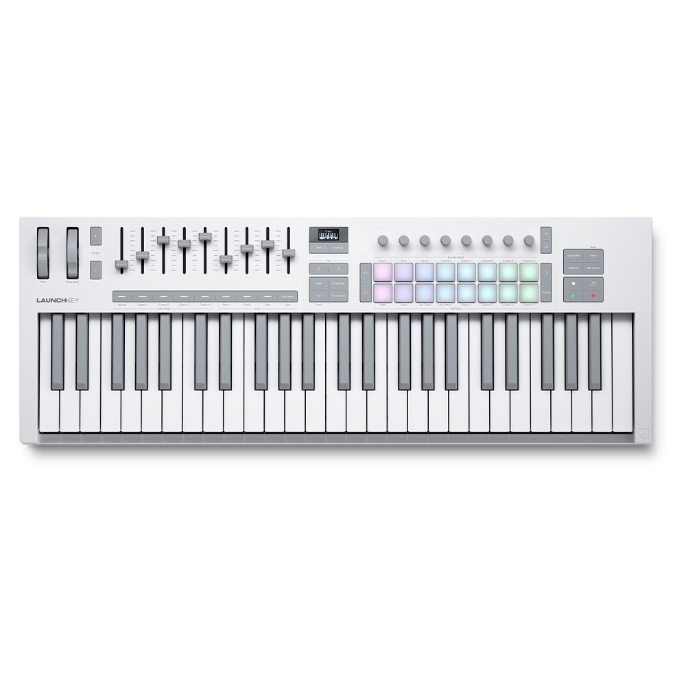 Novation Launchkey MK4 49-Note MIDI Controller Keyboard (White Edition) - Image 1