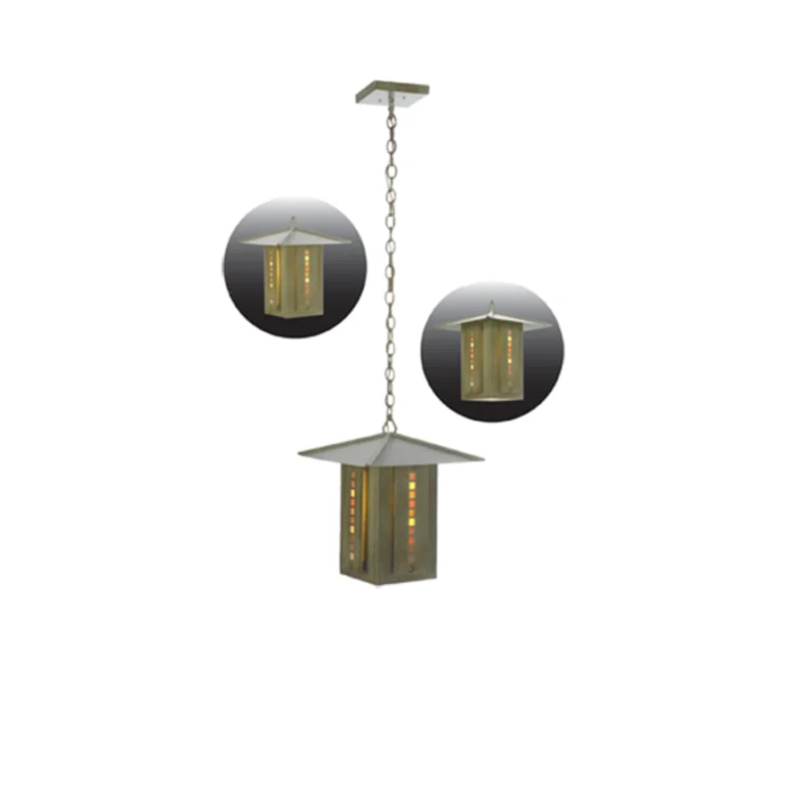 Meyda Tiffany Single Light Down Lighting Outdoor Pendant from the Moss Creek Collection - Image 1