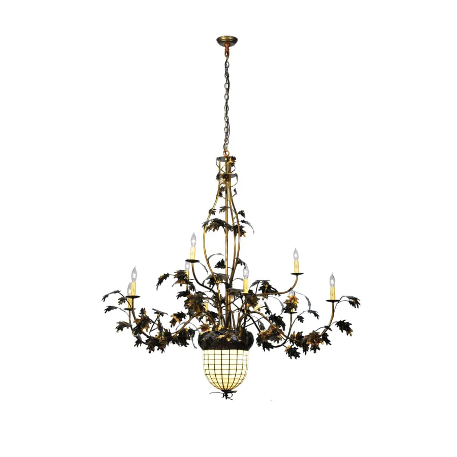 Meyda Tiffany Eleven Light Up / Down Lighting Two Tier Chandelier from the Acorn Collection - Image 1