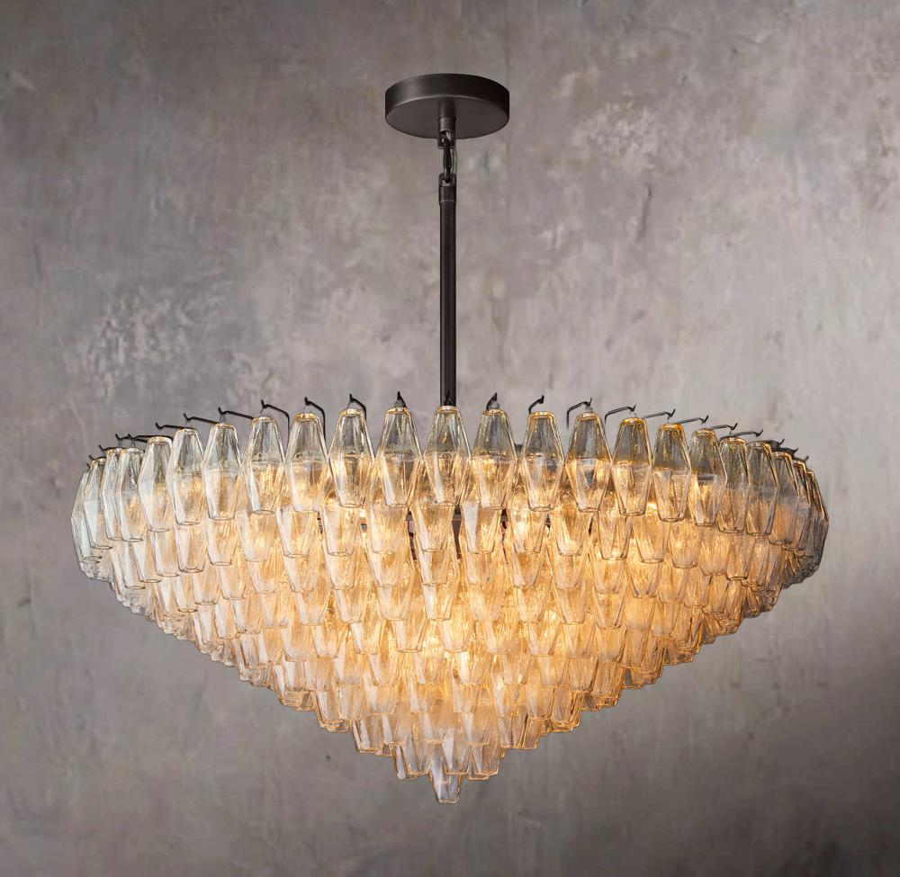 Chiara Transparent Glass Layered Circular Chandelier 47" - Image 2