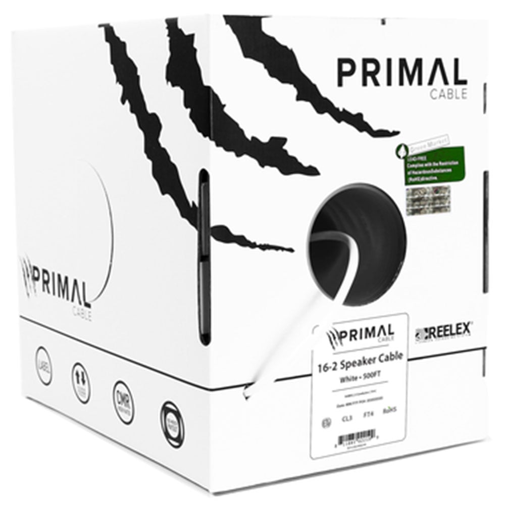 Ice Primal 16AWG 2 Core 305m Speaker Cable PR16-2W Ice Cable (White) - Image 1