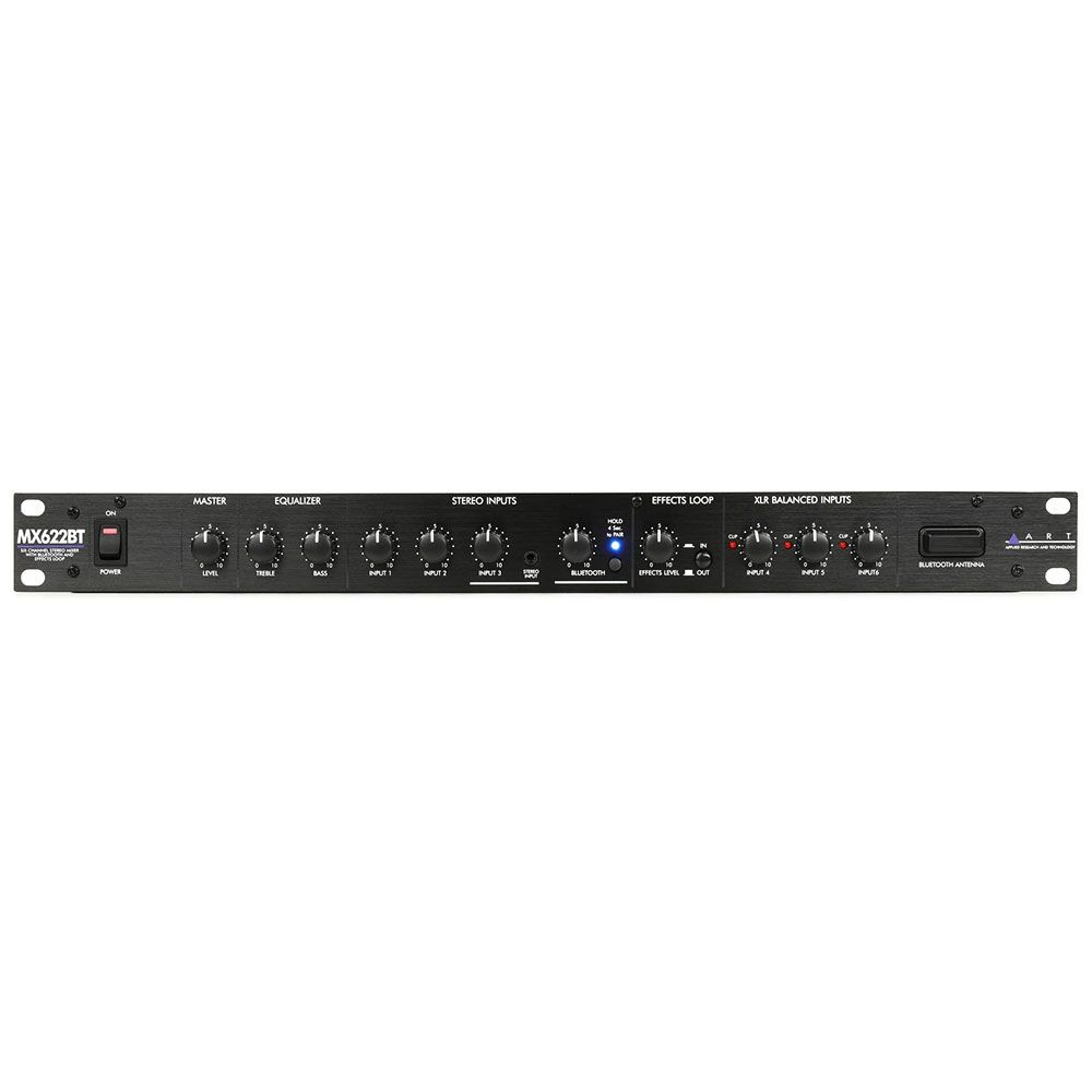ART Pro Audio MX622BT Six Channel Stereo Mixer w/ Bluetooth & EQ/EFX Loop - Image 1