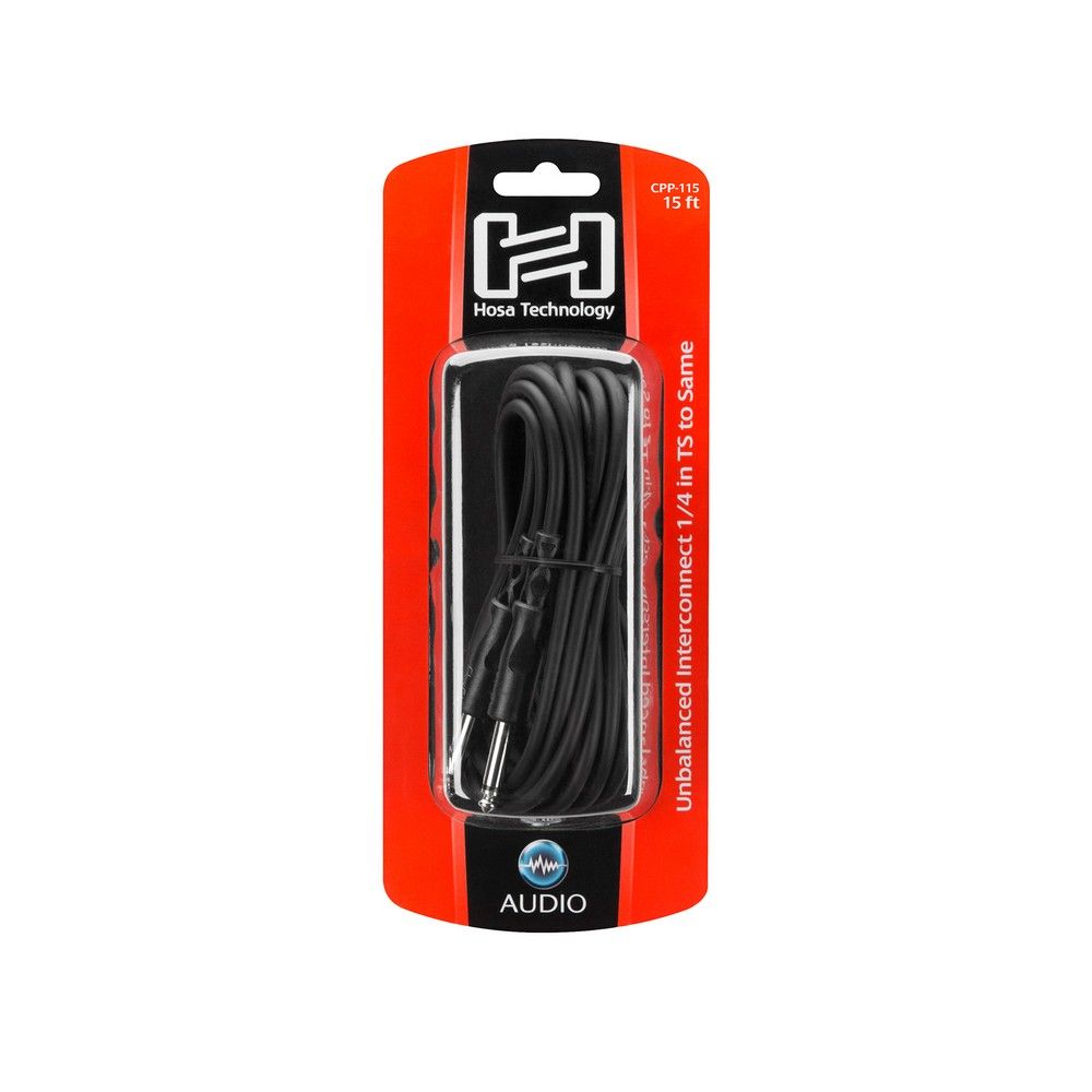 Hosa CPP115 Unbalanced Interconnect 1/4 in TS to Same (15 ft)