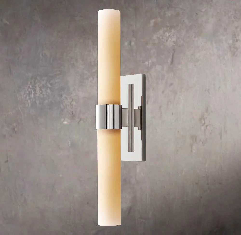 Ravelles Opal Milk Glass Linear Wall Sconce - Image 2