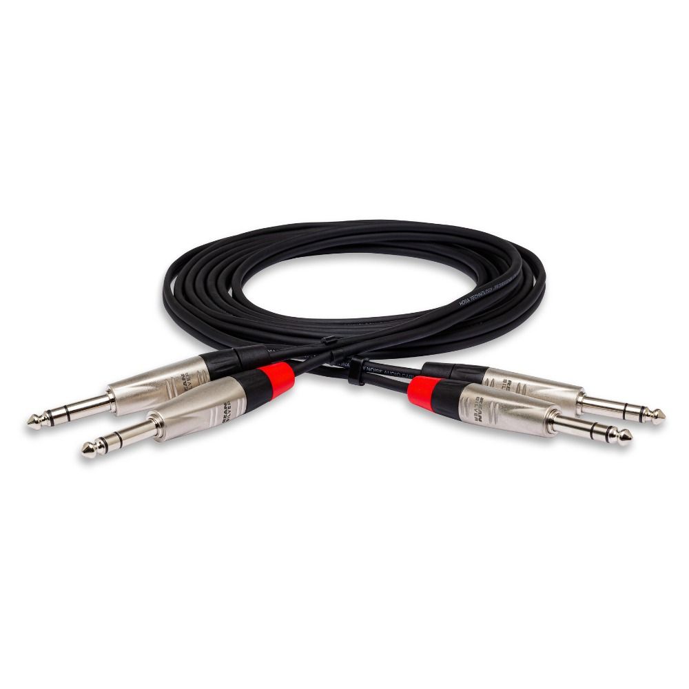 Hosa HSS015X2 Pro Stereo Interconnect Dual REAN 1/4 in TRS to Same (15 ft) - Image 1