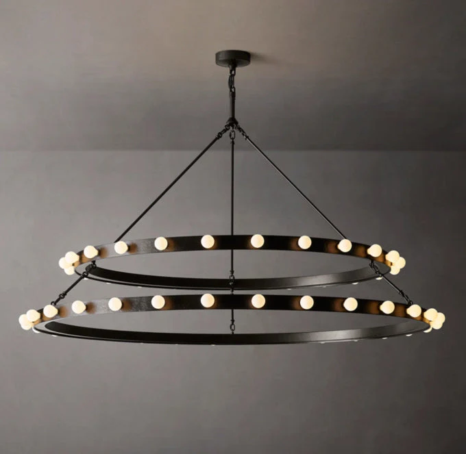 Vitoria Double-Tier Circular Pendant Light 60" - Image 3