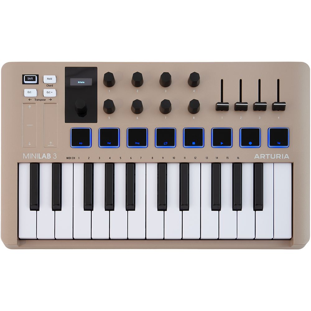 Arturia MiniLab Mk3 25-Key MIDI Controller (Limited Edition Champagne) - Image 1