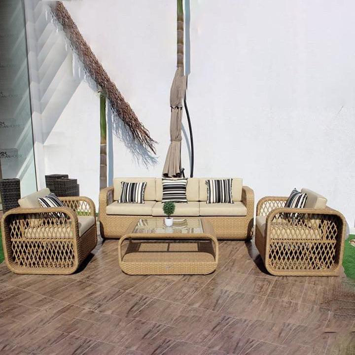 طقم خارجي  -  ترابيزة مع كنبة وكرسيين  - SHP31 - Image 1