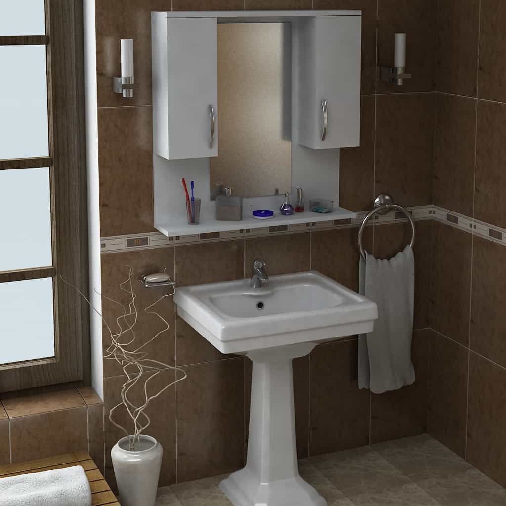 وحدة تخزين حمام مع مرايا 80×80سم - KAF21 - Image 1