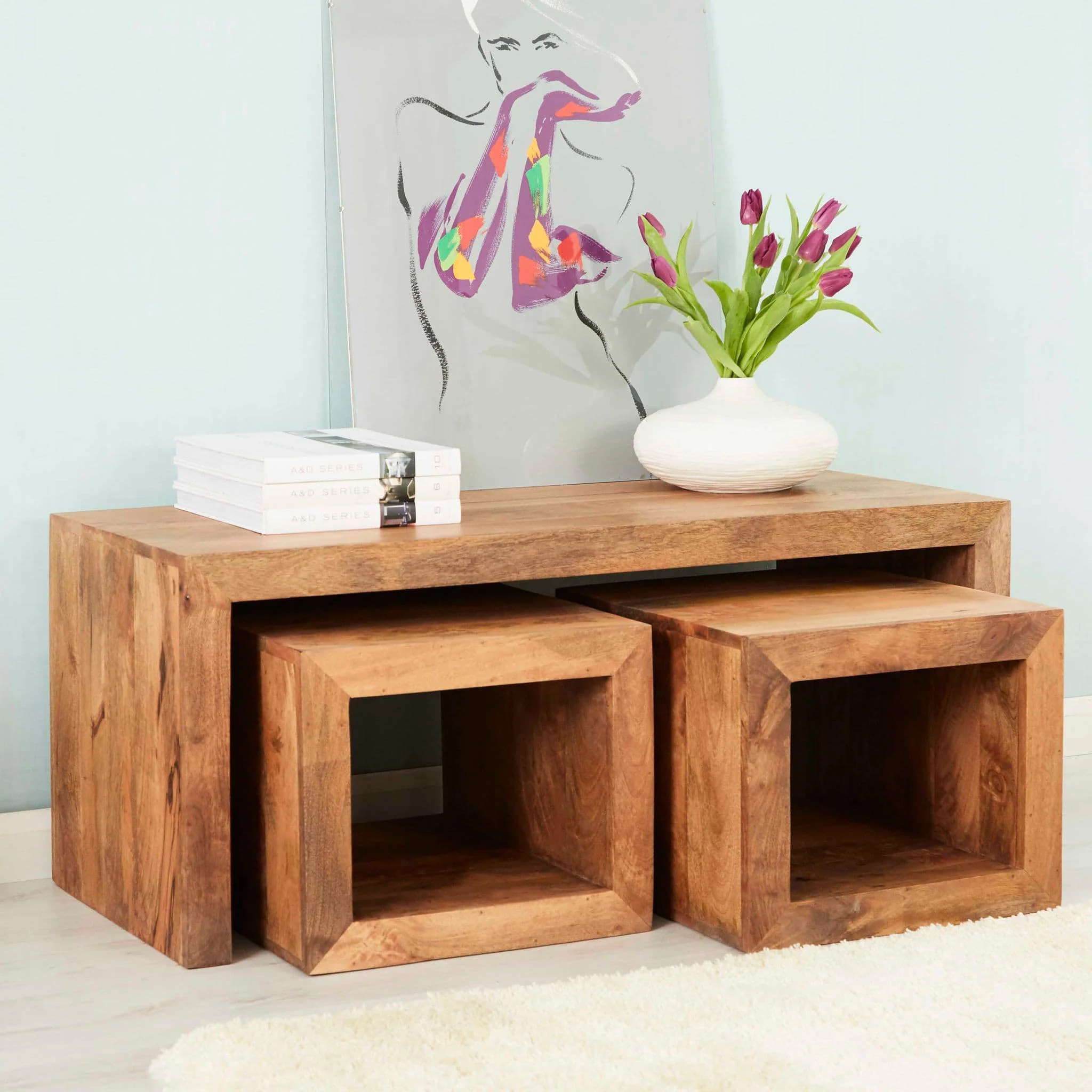 طقم ترابيزات قهوة  40×100سم - 3قطع - DOR140 - Image 1