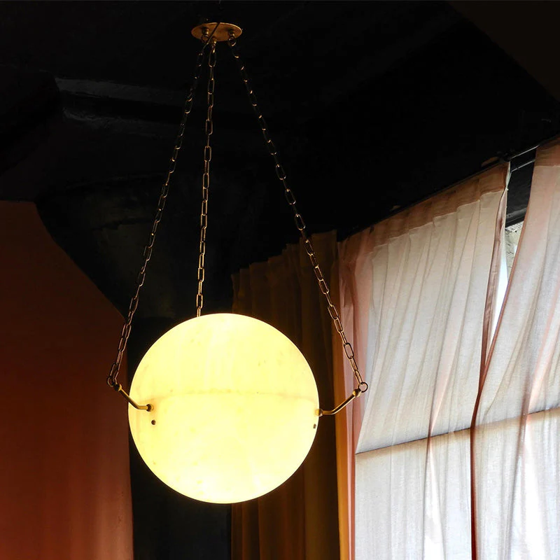 Aaron Alabaster Sphere Suspension Lamp - Image 3