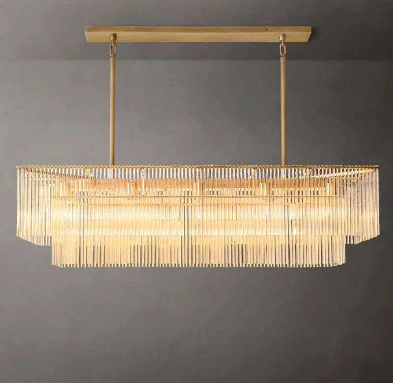 Dimarion Rectangular Glass Chandelier 54″ - Image 1