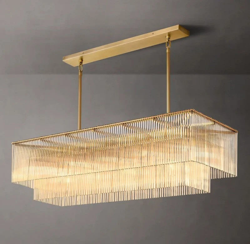Dimarion Rectangular Glass Chandelier 54″ - Image 2