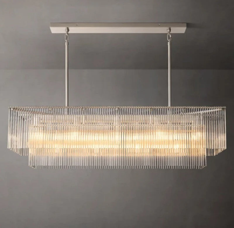 Dimarion Rectangular Glass Chandelier 54″ - Image 3