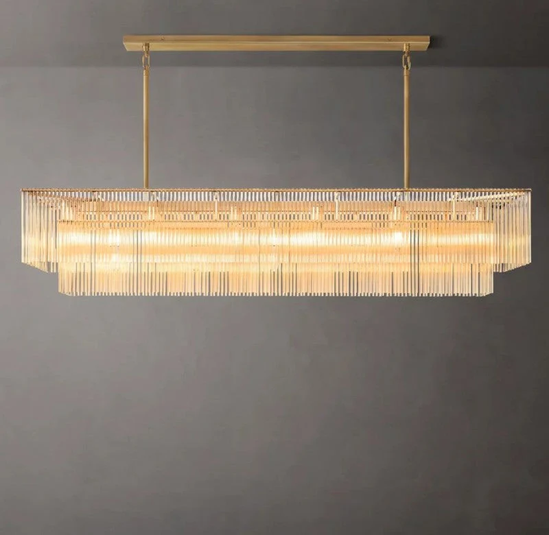 Dimarion Rectangular Glass Chandelier 72″ - Image 1