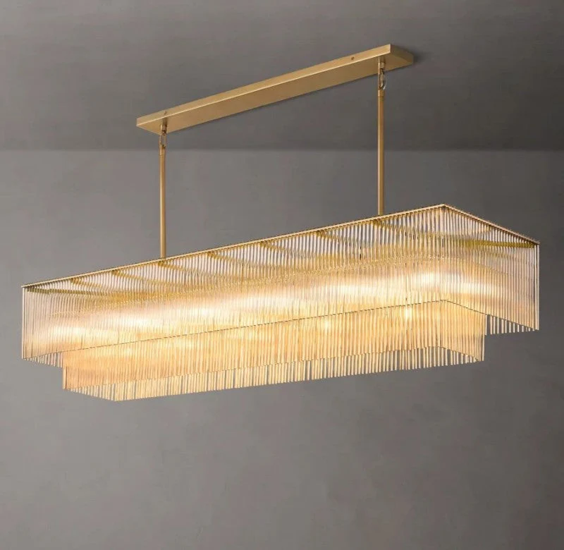 Dimarion Rectangular Glass Chandelier 72″ - Image 2