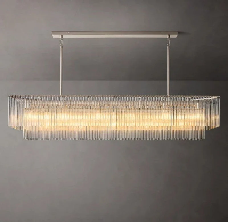 Dimarion Rectangular Glass Chandelier 72″ - Image 3