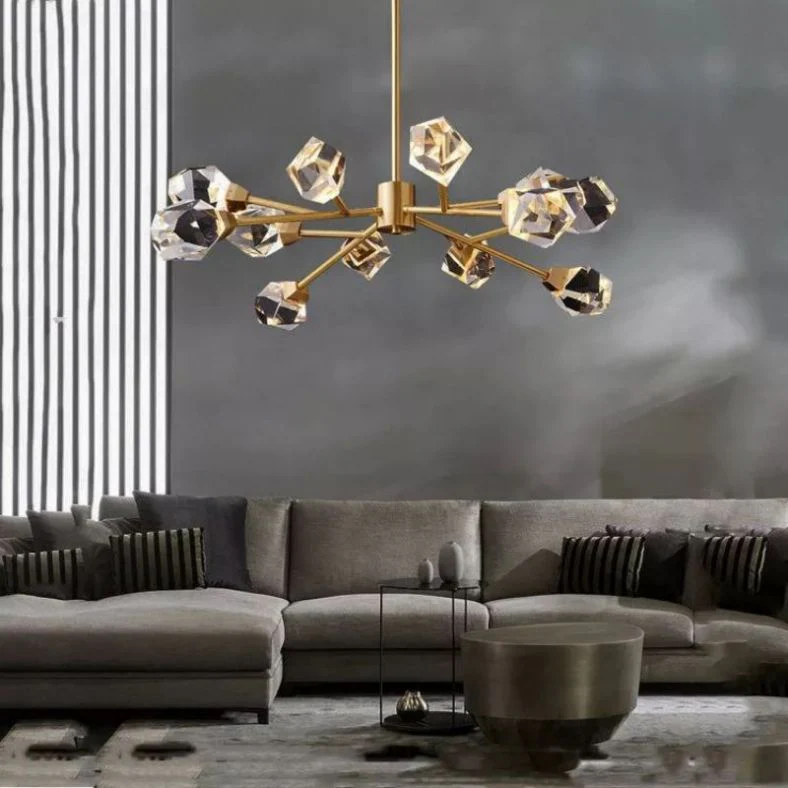 Angelia Faceted Oval Chandelier For Living Room - Image 2