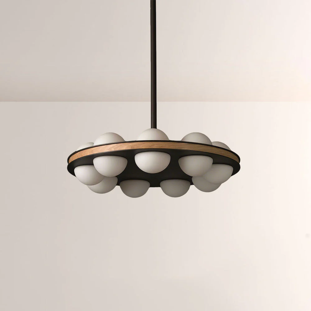 Arris Walnut Matte Orb Canopy Chandelier - Image 1