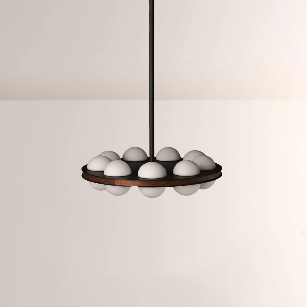 Arris Walnut Matte Orb Canopy Chandelier - Image 2
