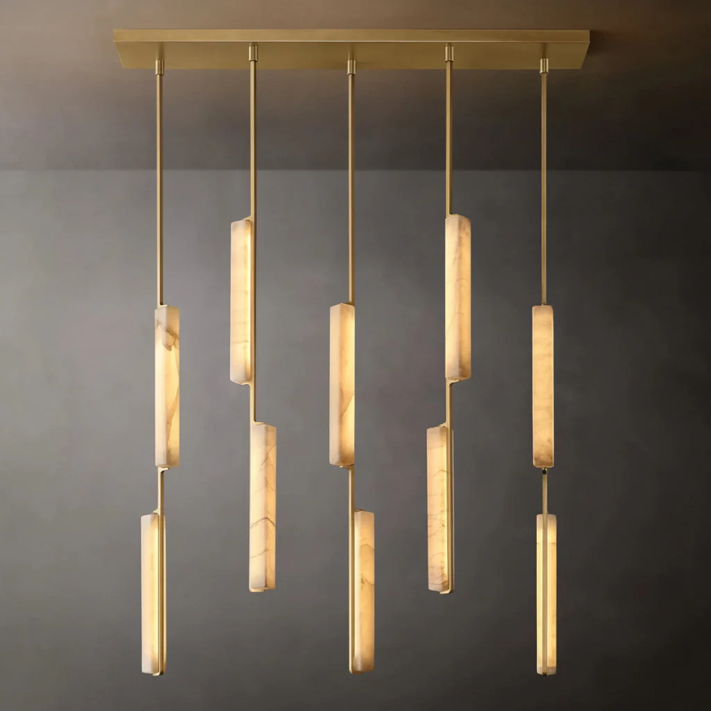 Audor Alabaster Linear Chandelier 54" - Image 1
