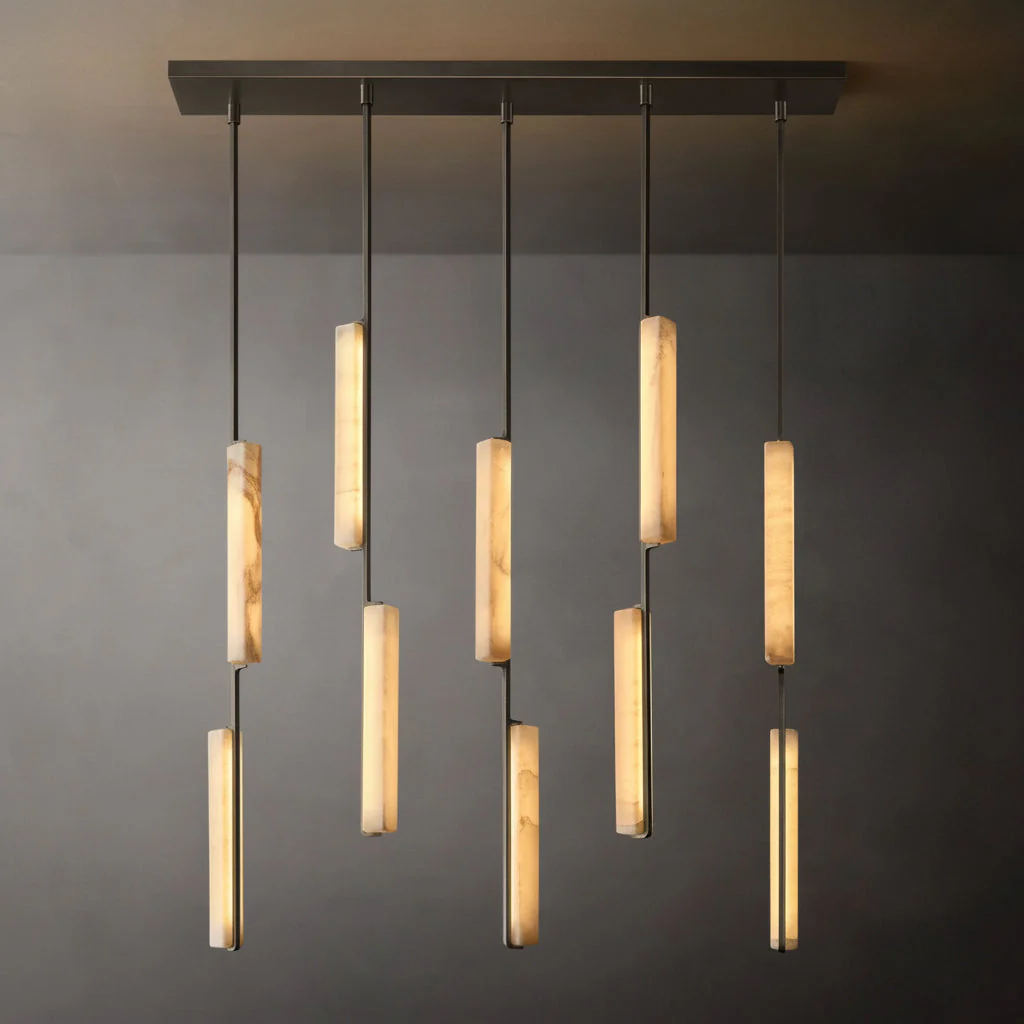 Audor Alabaster Linear Chandelier 54" - Image 2