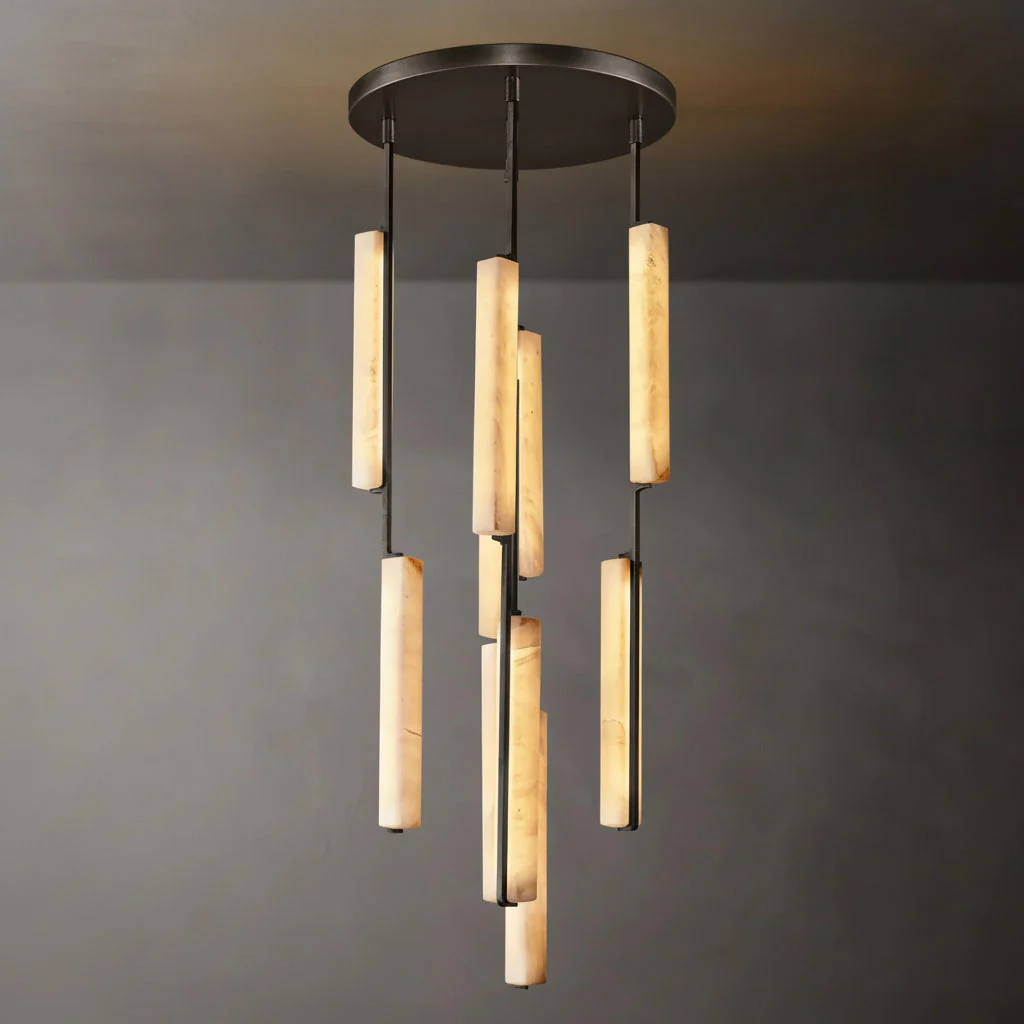 Audor Alabaster Round Chandelier 24" - Image 3