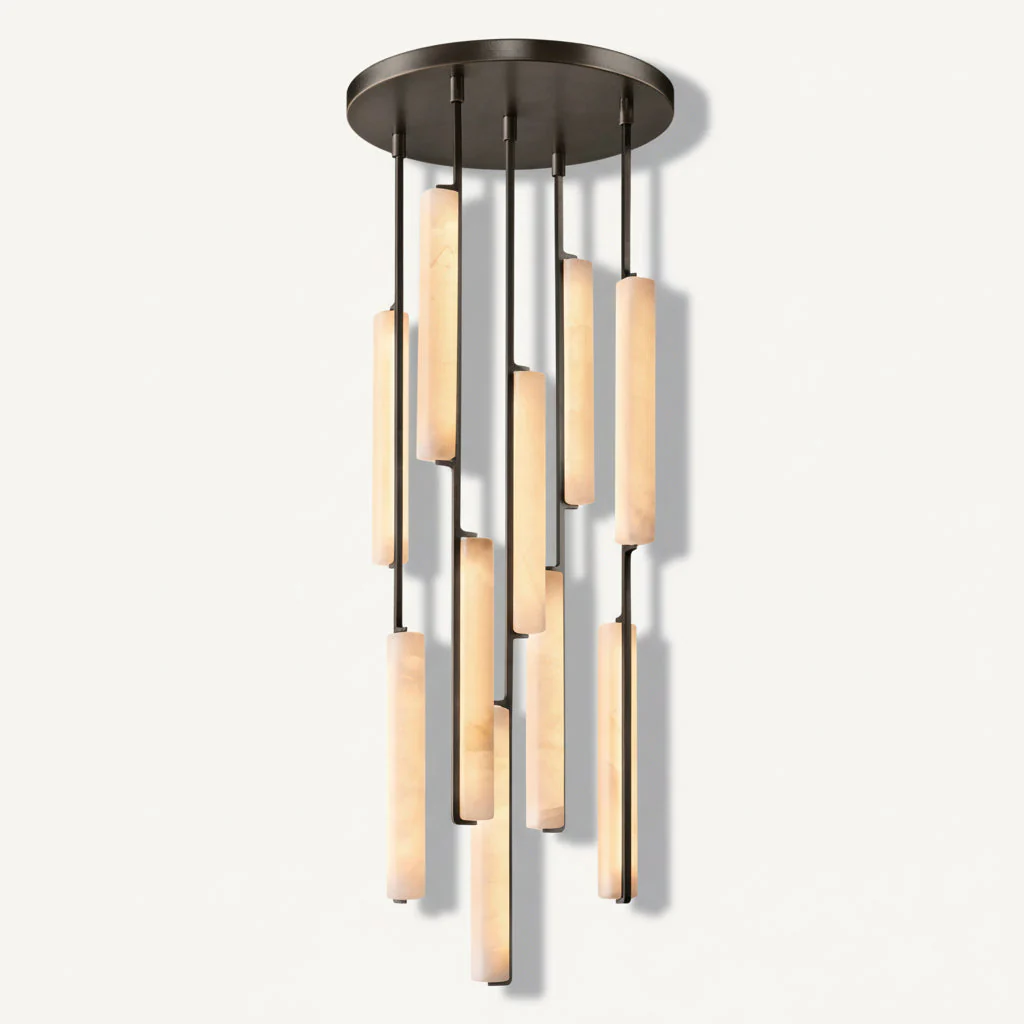 Audor Alabaster Round Chandelier 24" - Image 2