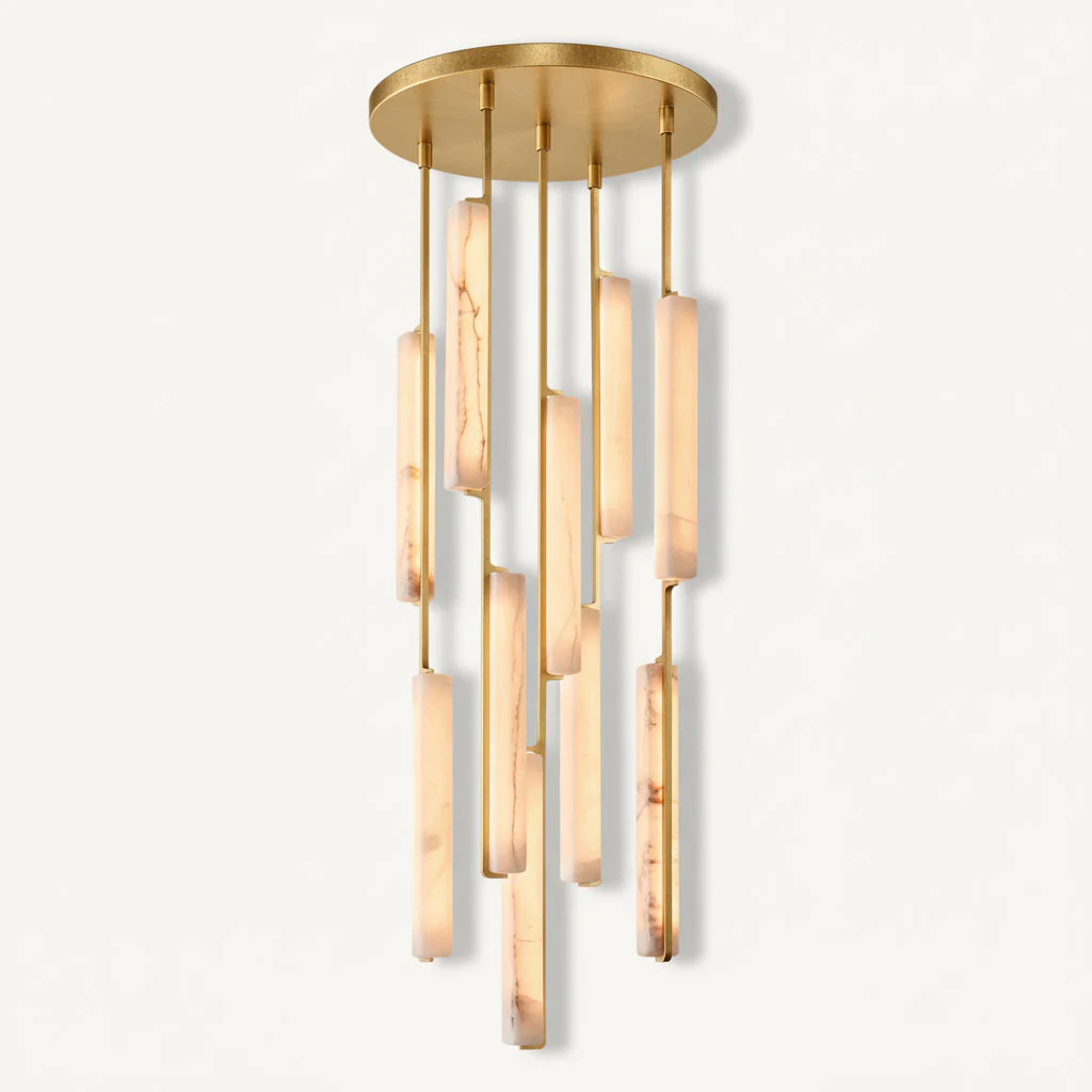 Audor Alabaster Round Chandelier 24" - Image 1