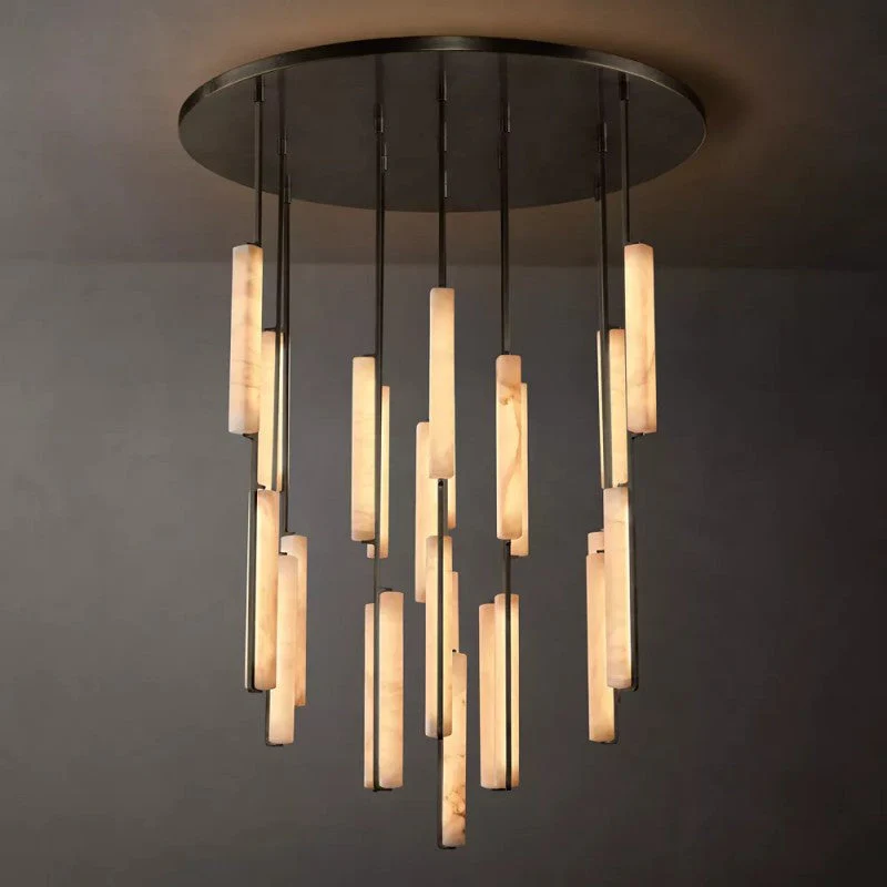Audor Alabaster Round Chandelier 56" - Image 3
