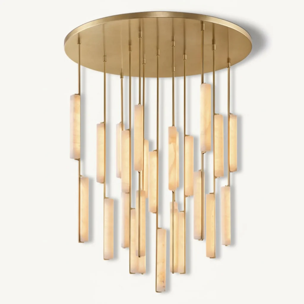 Audor Alabaster Round Chandelier 56" - Image 1