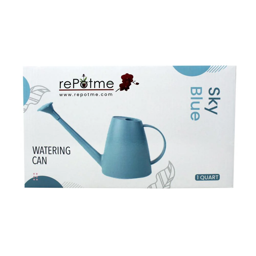 rePotme 1 Quart Plastic Watering Can with Rose - Sky Blue - Image 3