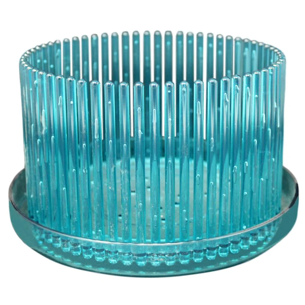 7" Blue Sapphire Carousel Orchid Pot and Saucer - Image 1