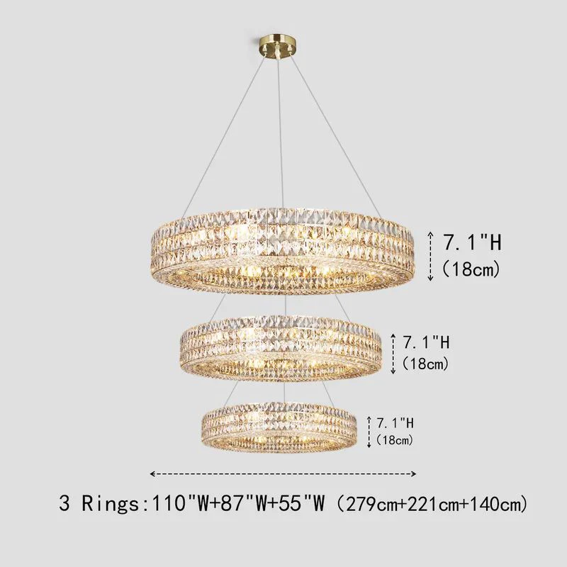 Brilliant Round Crystal Multi-Ring Chandelier - Image 2
