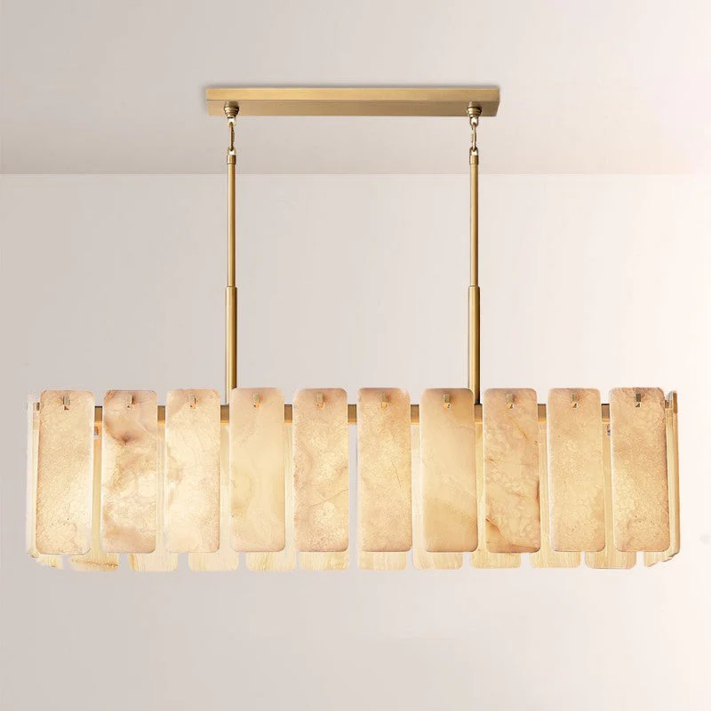 Belamet Alabaster Rectangular Chandelier 60"L - Image 1