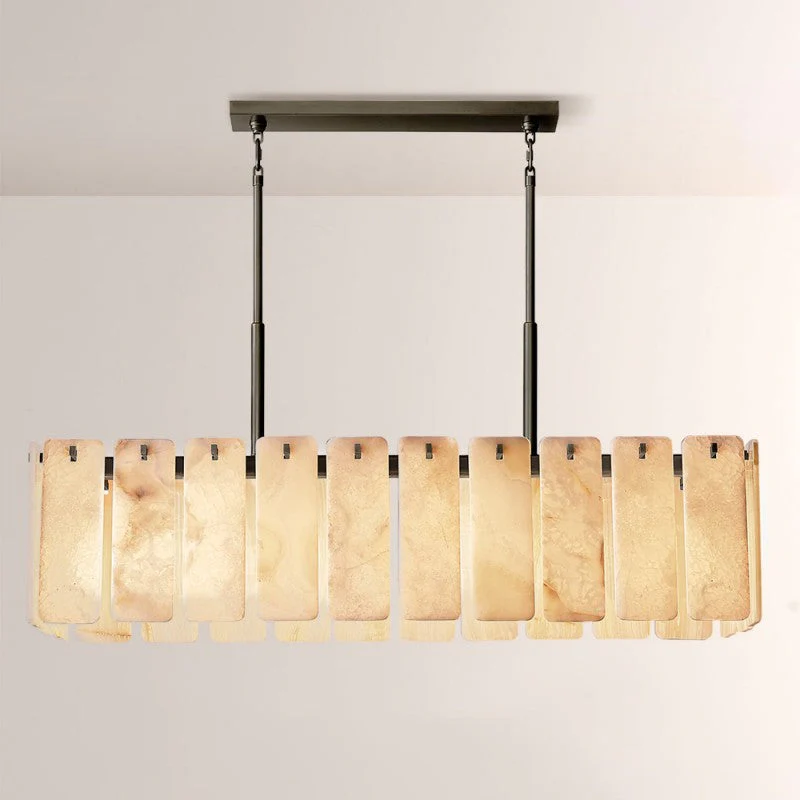 Belamet Alabaster Rectangular Chandelier 60"L - Image 2