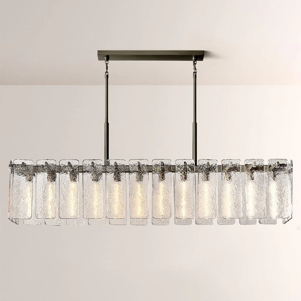 Belamet Glass Rectangular Chandelier 72"W - Image 2