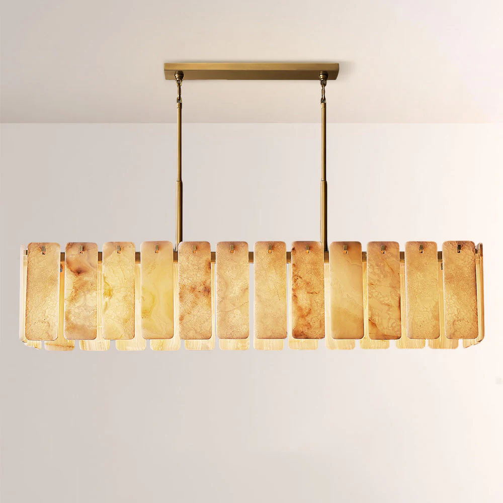 Belamet Alabaster Rectangular Chandelier 72"L - Image 2